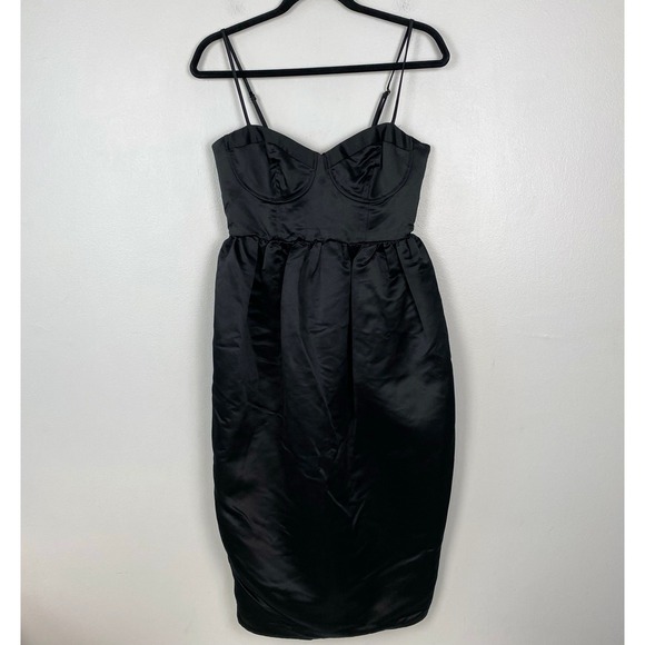 Future Collective Sweetheart Bubble Satin Midi Dress Bustier Elegant Size S - Picture 2 of 12